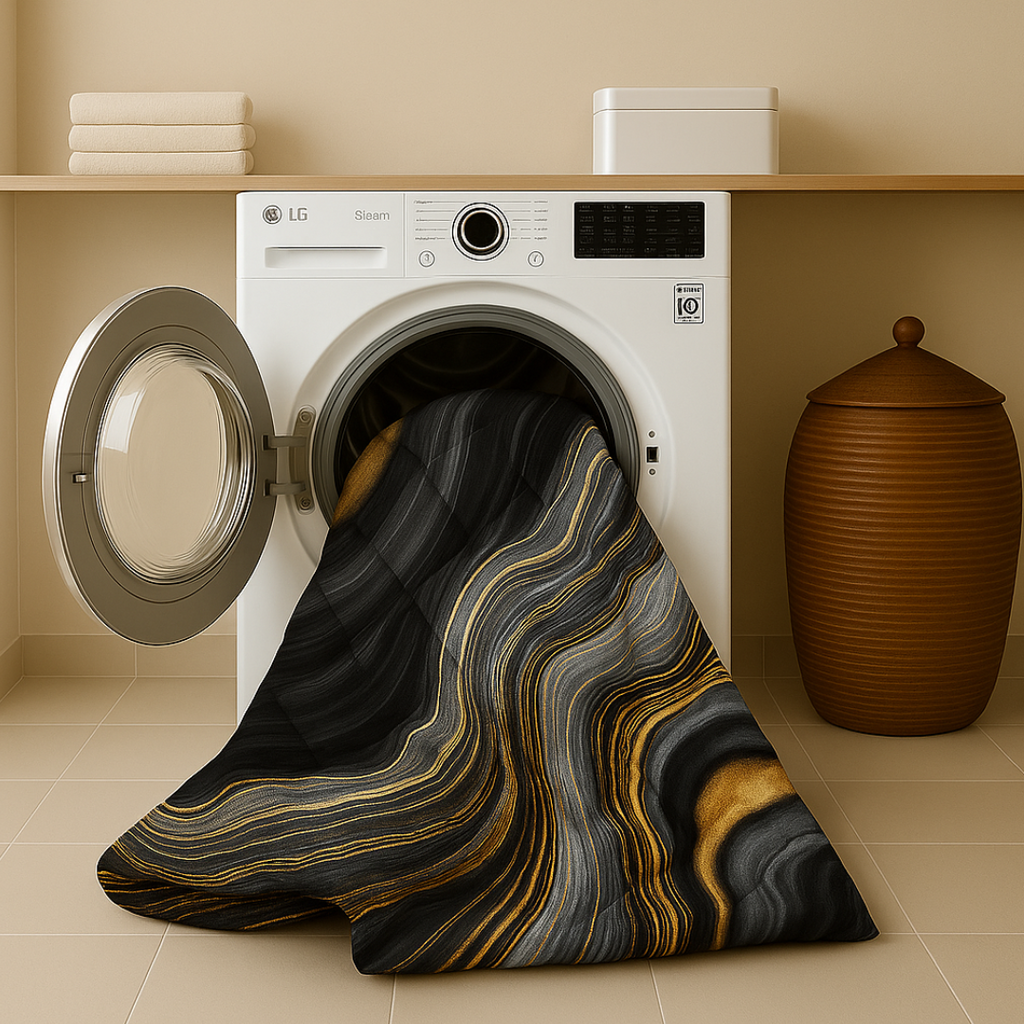 Matte Satin Marble Duvet - 2-in-1 Bedspread for Summer & Spring, Lightweight Breathable Fabric, Easy Care 4