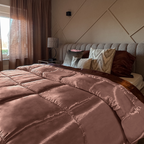 Satin Duvet Without Cover – Soft, Breathable, 2-in-1 Design for All Seasons, Dark Taupe, Available in Multiple Sizes 6