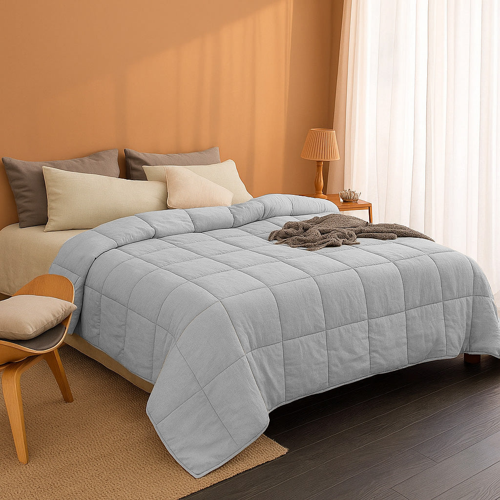 Stone Washed Gray Duvet - 2-in-1 Bedspread and Duvet for All Seasons 1