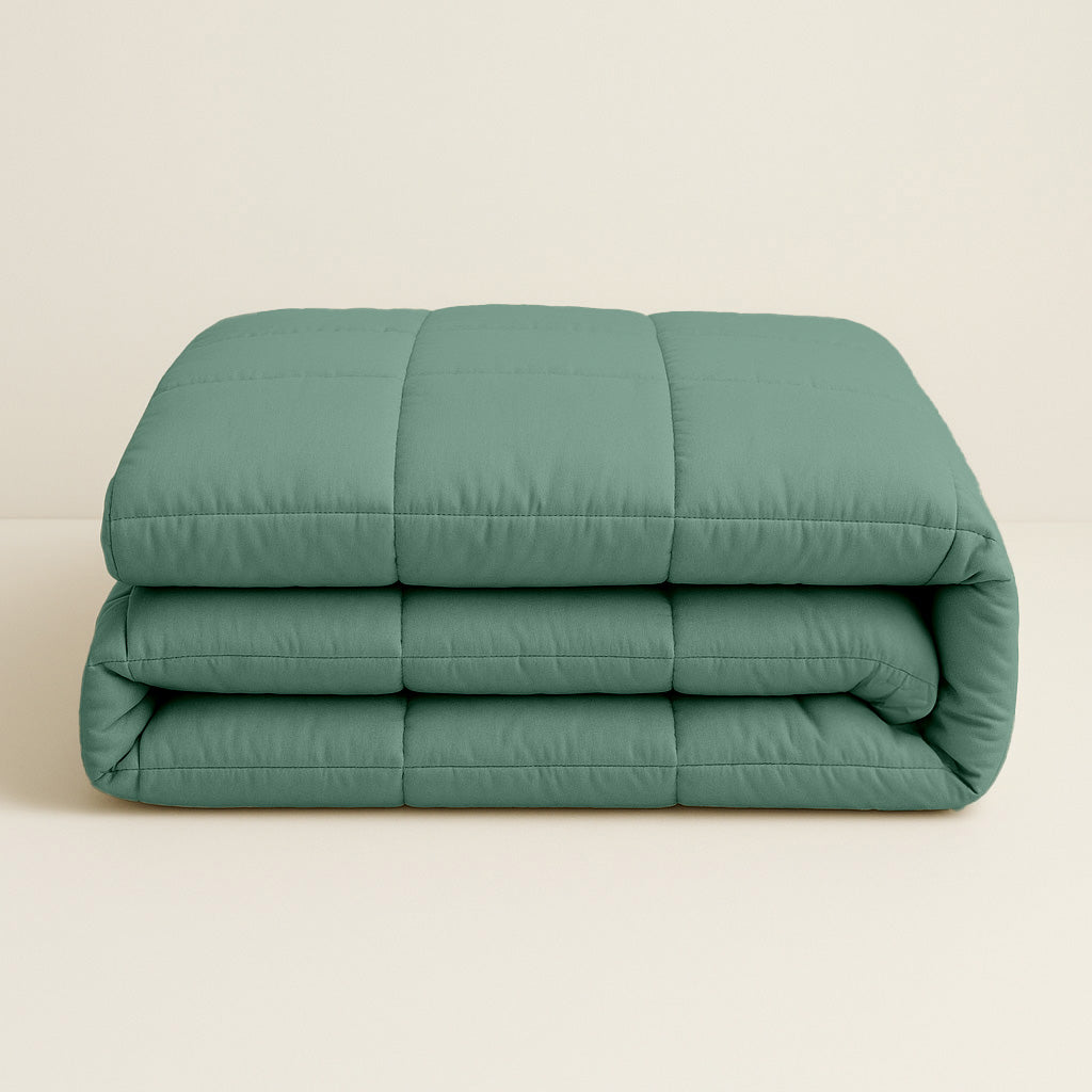 Stone Washed Green Duvet - 2-in-1 Microfibre Bedspread for Summer Comfort 0
