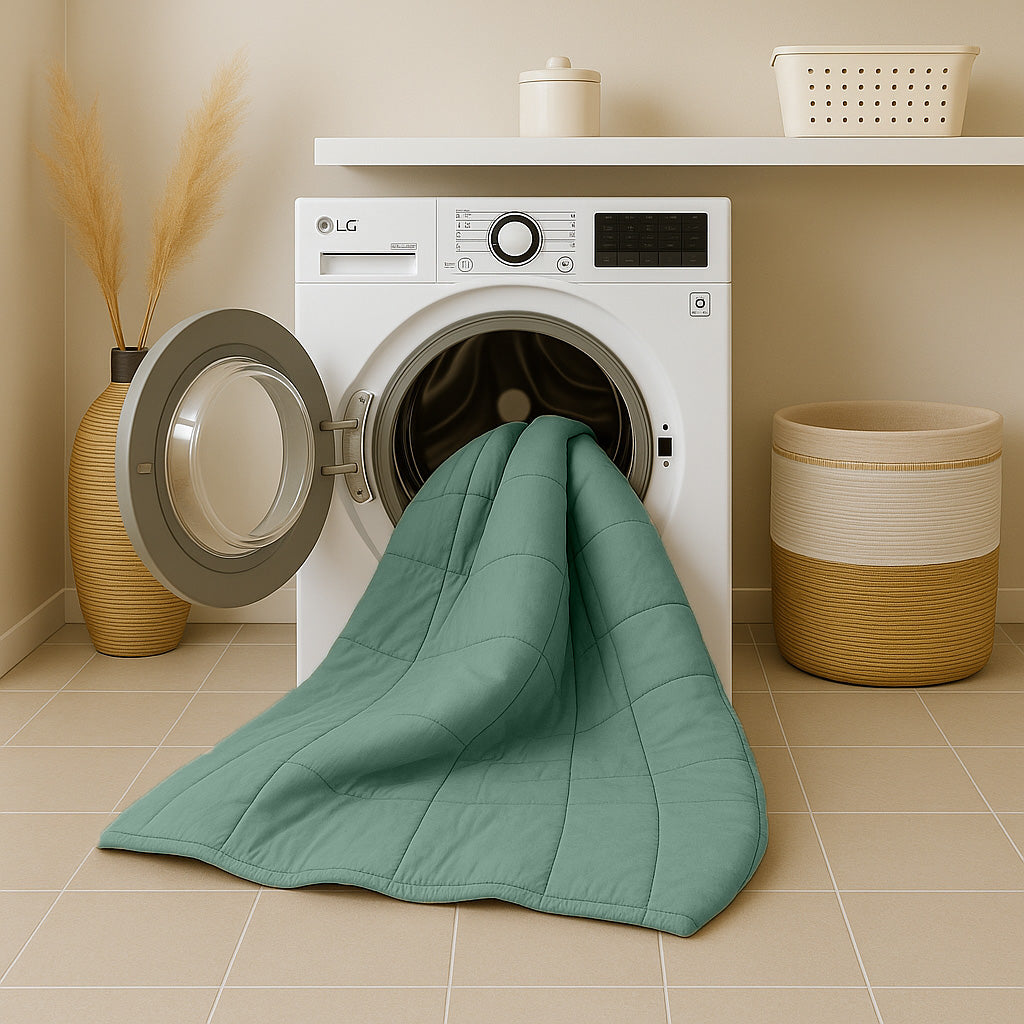 Stone Washed Green Duvet - 2-in-1 Microfibre Bedspread for Summer Comfort 3