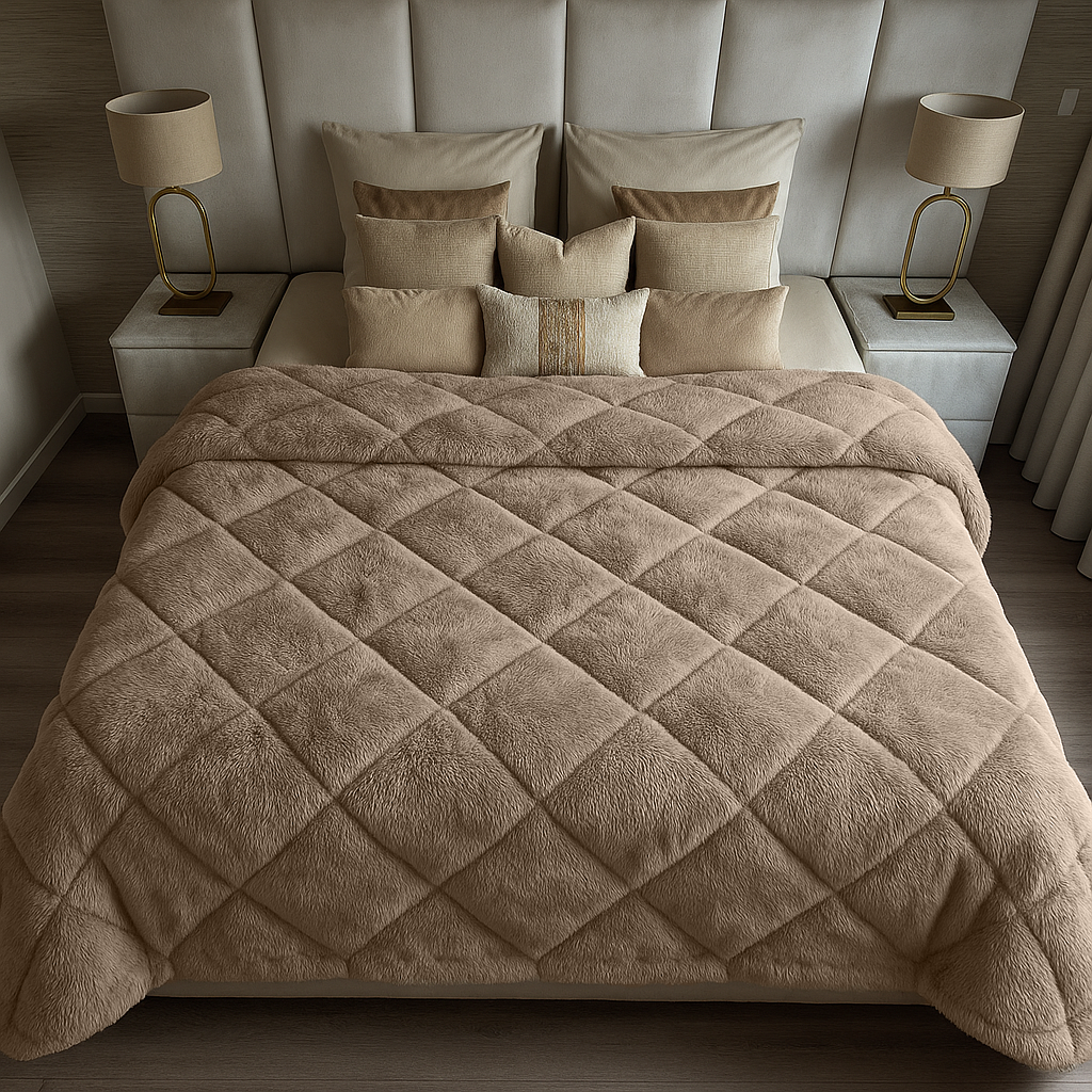 Teddy Fluffy Duvet Without Cover – Iced Coffee Taupe, Soft and Breathable 1