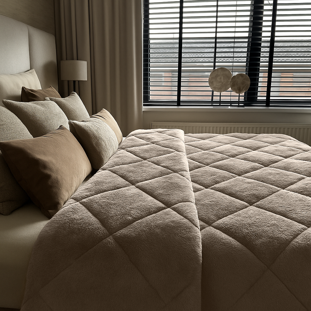 Teddy Fluffy Duvet Without Cover – Iced Coffee Taupe, Soft and Breathable 7