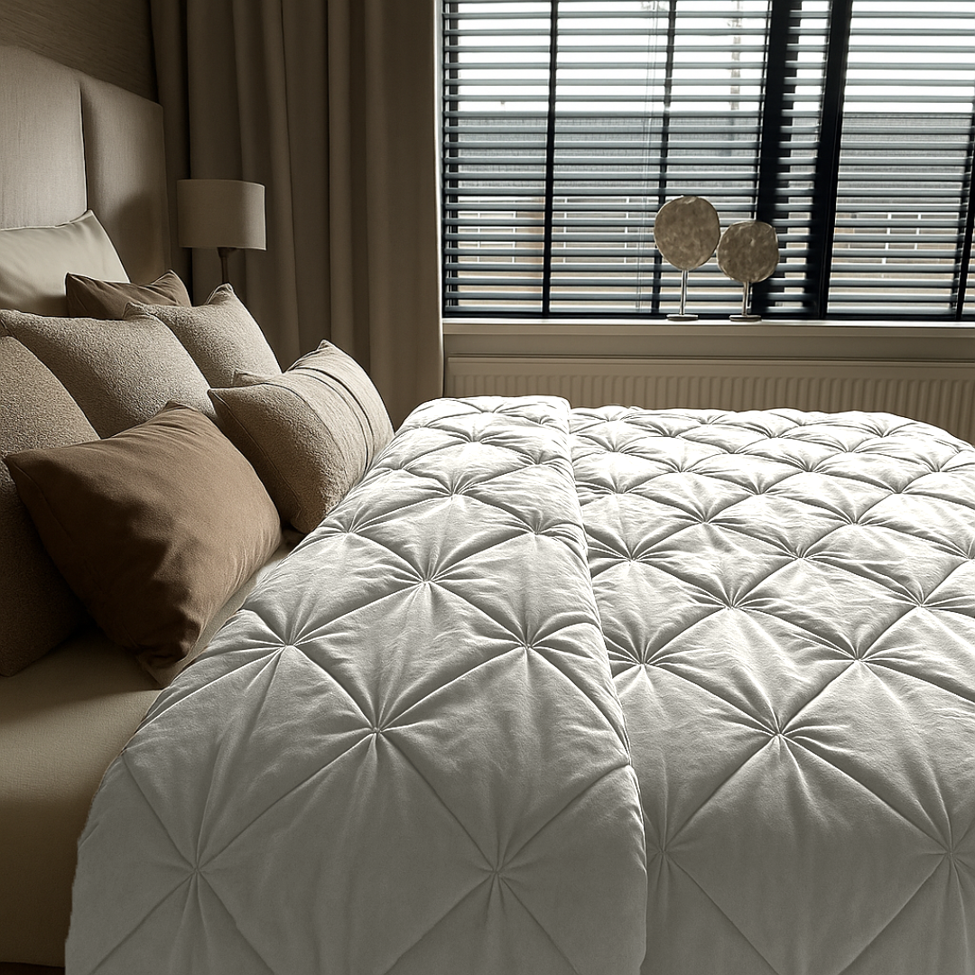 Velvet Duvet Without Cover, Diamond Pearl White, Luxurious, Insulating, Fully Washable, Anti-Allergic, Heat Class 1 1
