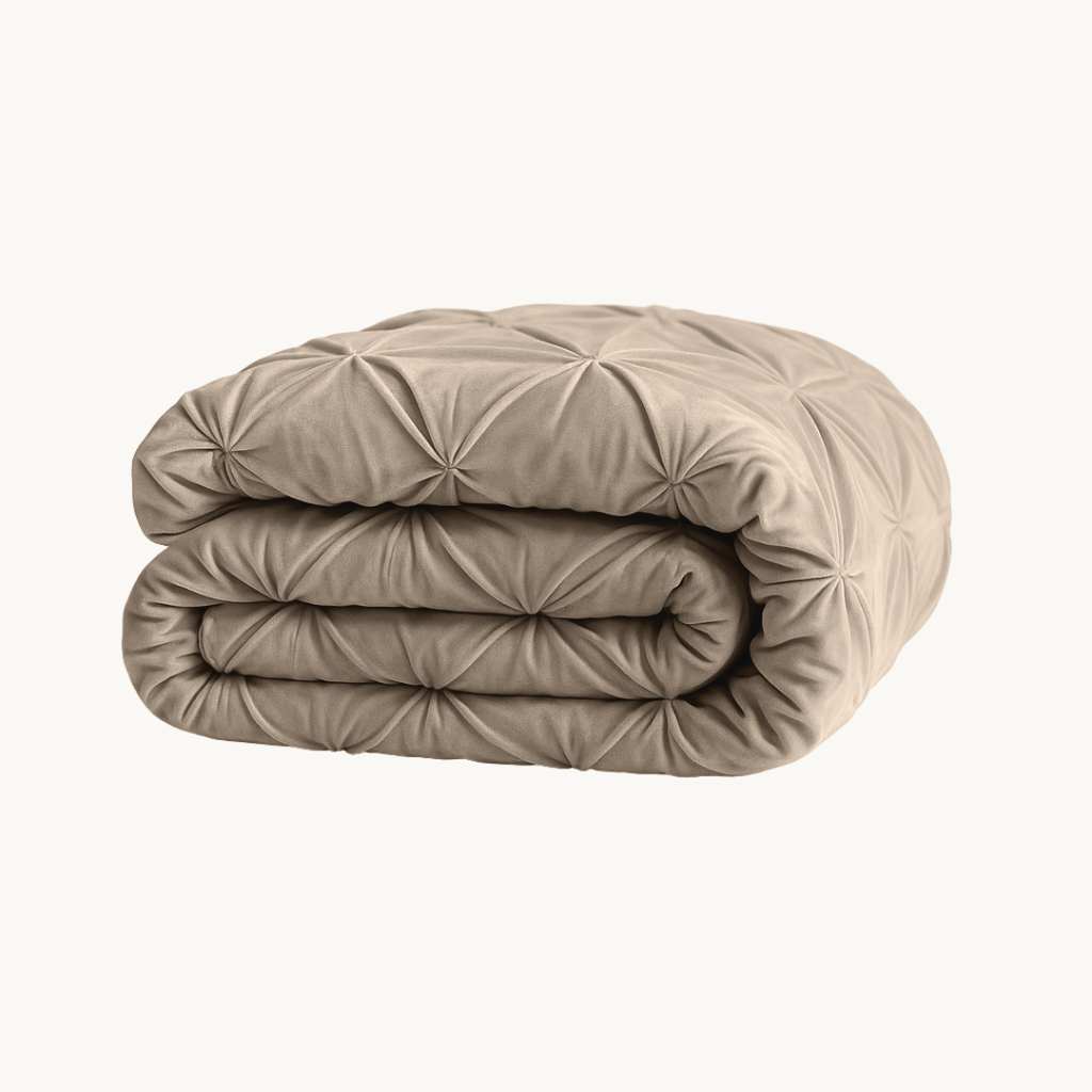Velvet Duvet Without Cover – Luxurious Diamond Taupe/Grey, Machine Washable, Extra Warm, Insulating and Breathable 0