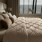 Velvet Duvet Without Cover – Luxurious Diamond Taupe/Grey, Machine Washable, Extra Warm, Insulating and Breathable 1
